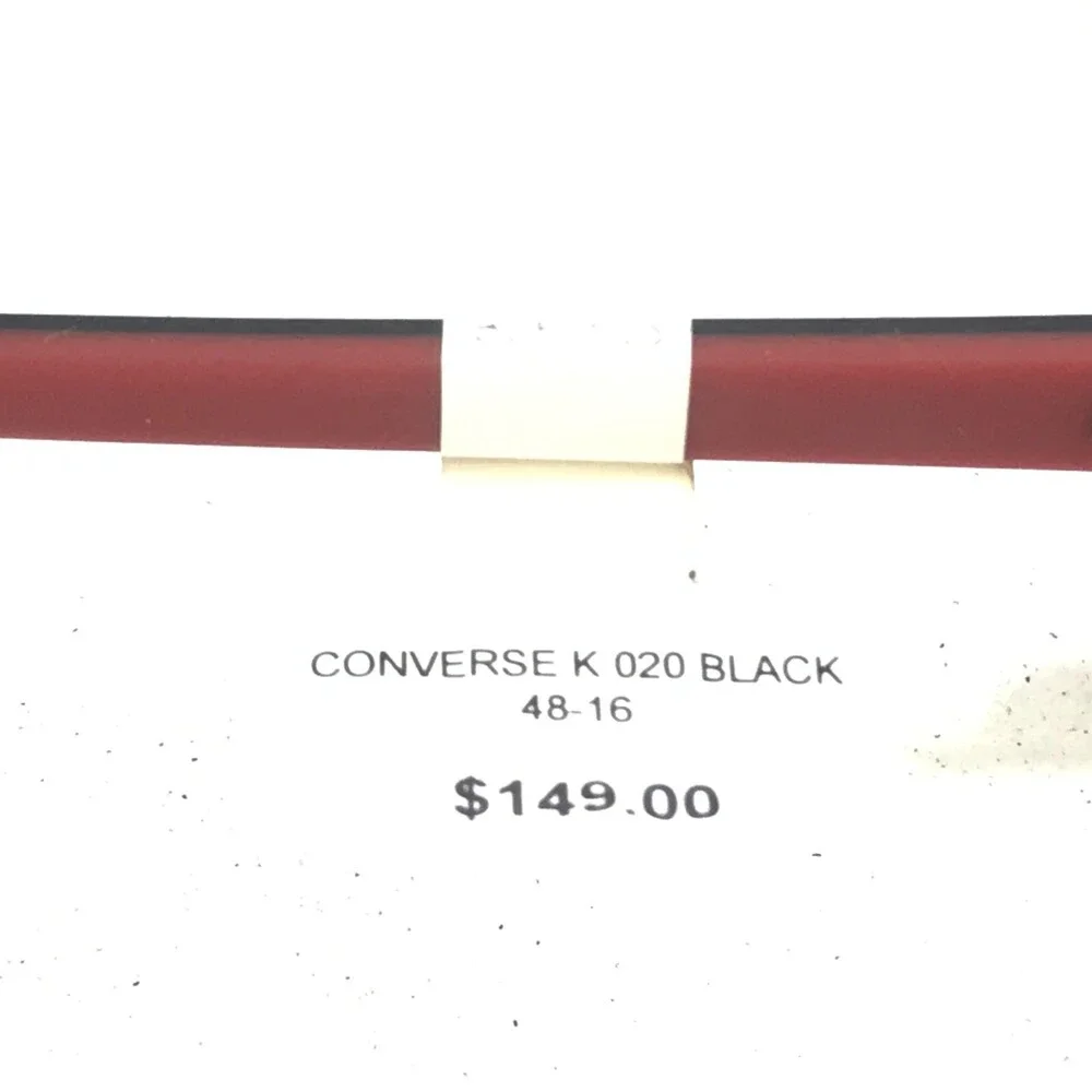 Converse Kids Eyeglasses Frames K020 BLACK Red Square Full Rim 48-16-130